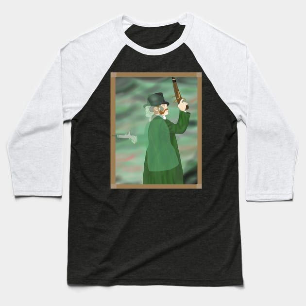 Dueling Ghosts 2- Haunted Mansion Baseball T-Shirt by tesiamarieart